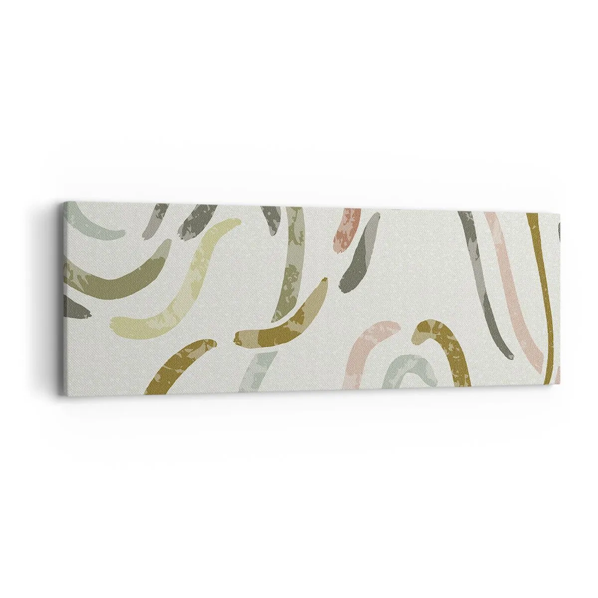 Schilderen op canvas - Een vrolijke dans van abstractie - 90x30 cm