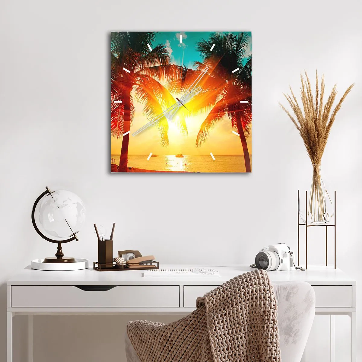 Wandklok - Klok - Exotisch koppel - 40x40 cm