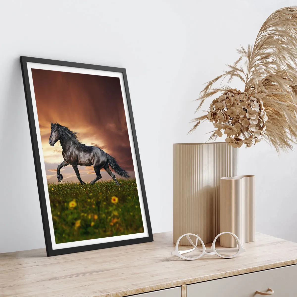 Poster in een zwarte lijst - Zwarte Prins - 30x40 cm