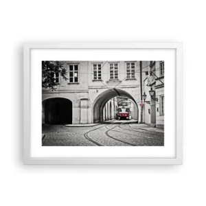 Poster in een witte lijst - Door het doolhof van de stad - 40x30 cm