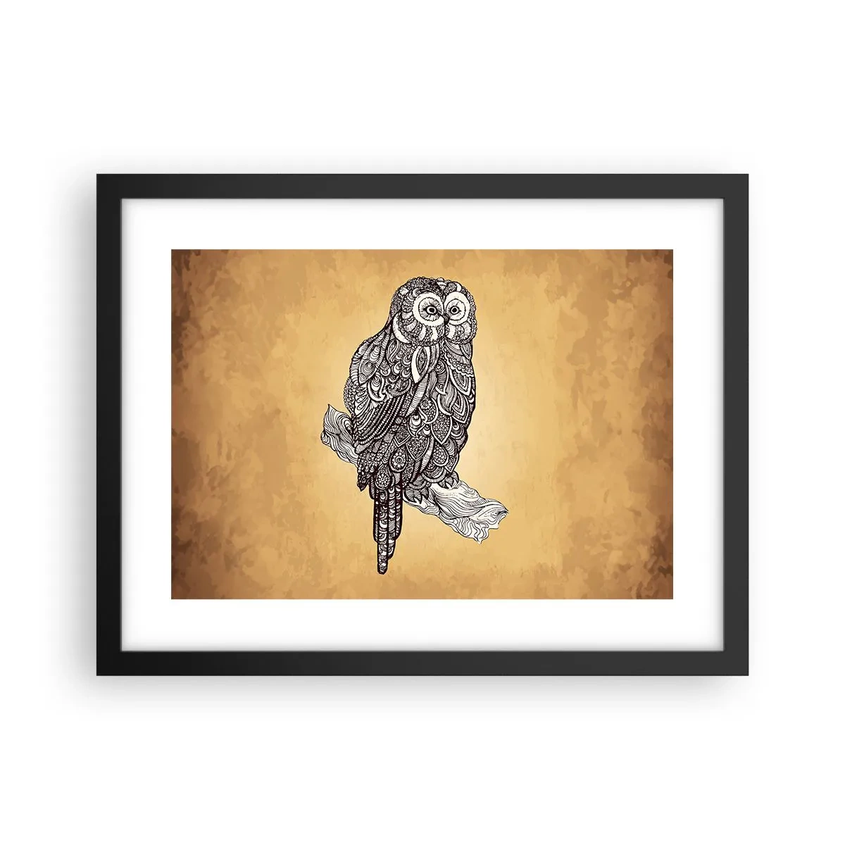 Poster in een zwarte lijst - Ingewikkelde ornamenten van wijsheid - 40x30 cm