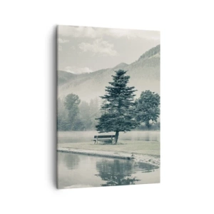 Schilderen op canvas - Het meer slaapt nog - 50x70 cm