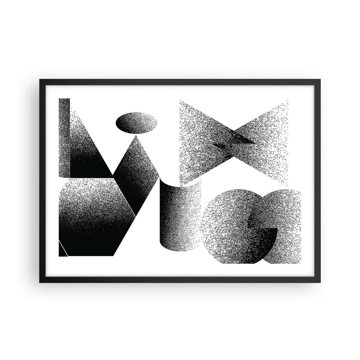 Poster in een zwarte lijst - Hoeken en ovalen - 70x50 cm