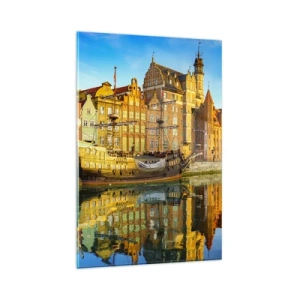 Schilderen op glas - Een spiegelbeeld van het verleden - 80x120 cm