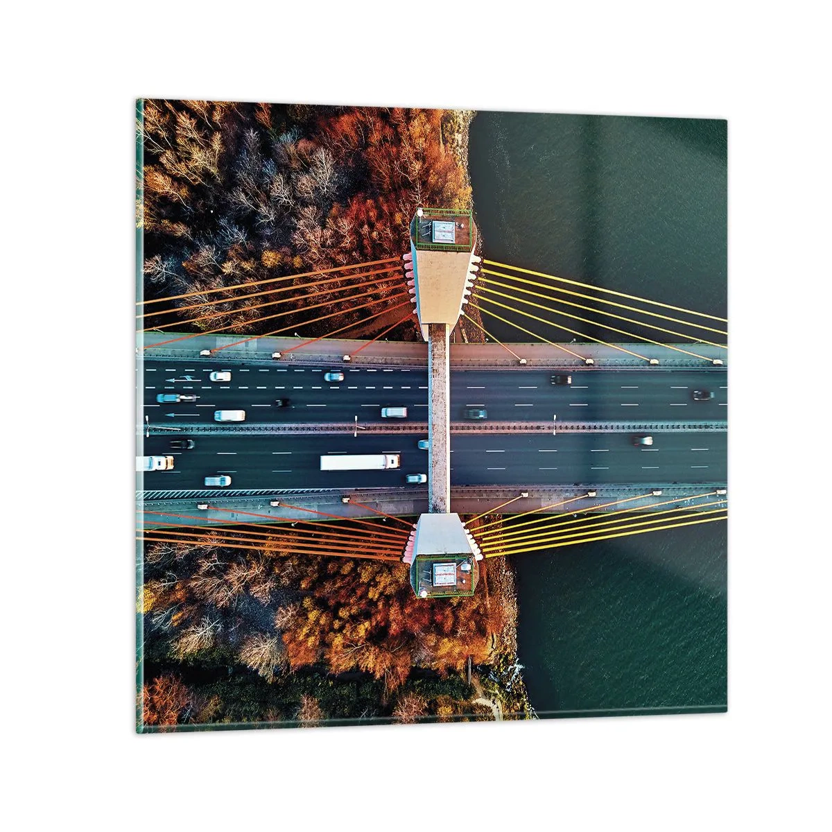 Schilderen op glas - BEYOND the waters, beyond the forest - 70x70 cm