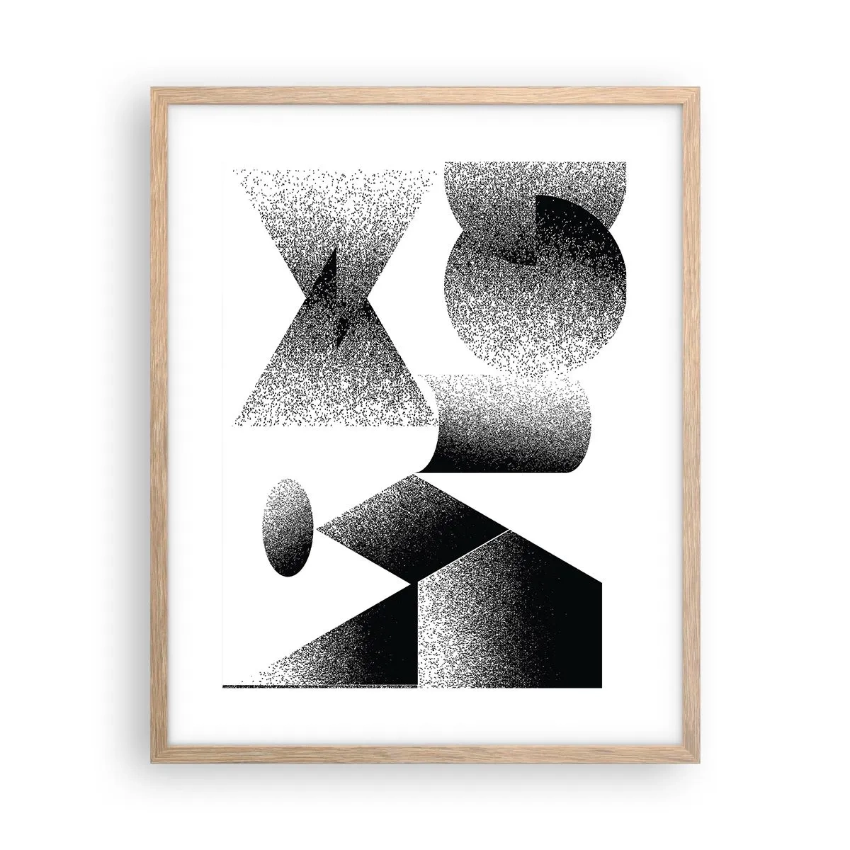 Een poster in een licht eiken lijst - Hoeken en ovalen - 40x50 cm