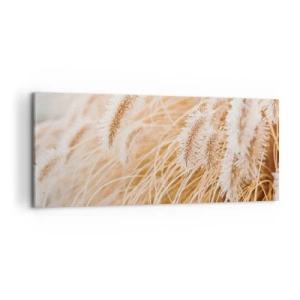 Schilderen op canvas - Het gouden geritsel van het gras - 100x40 cm