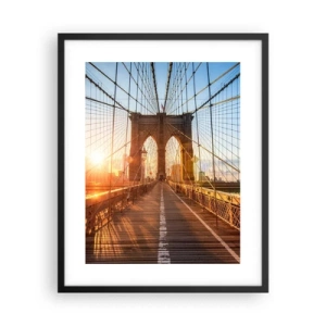 Poster in een zwarte lijst - Op de gouden brug - 40x50 cm