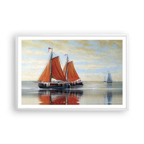 Poster in een witte lijst - Hé, zeil, matroos... - 91x61 cm