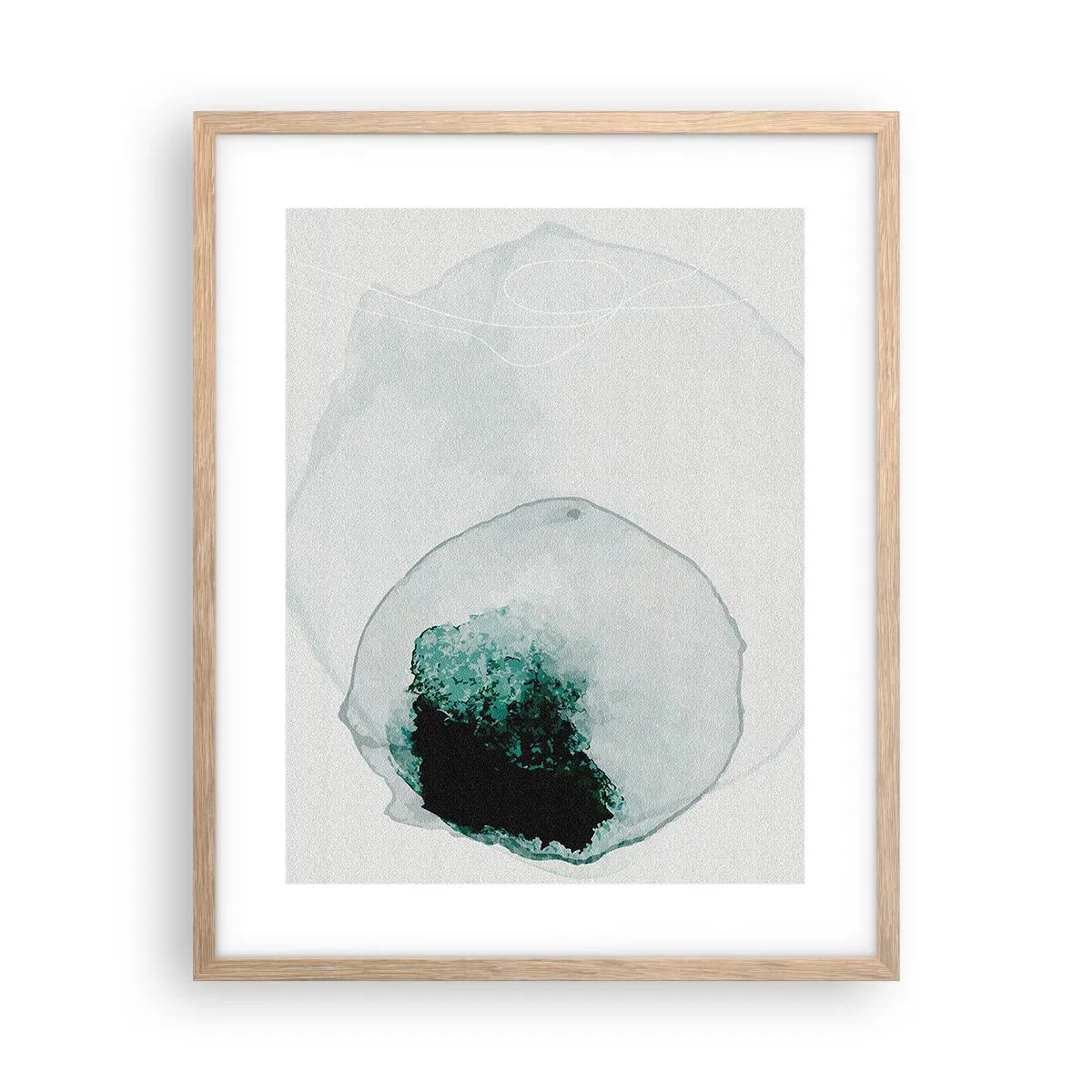 Een poster in een licht eiken lijst - In een druppel water - 40x50 cm