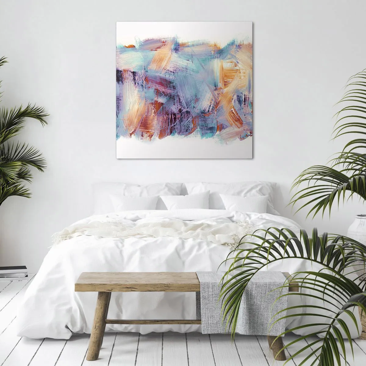 Schilderen op canvas - Een kleurrijke puinhoop - 70x70 cm