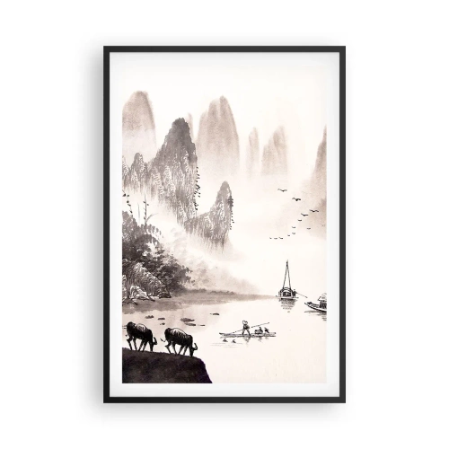 Poster in een zwarte lijst - Het exotische alledaagse leven van het Oosten - 61x91 cm