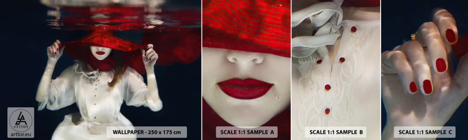 Fotobehang Monster Zelfklevend Deluxe Sticker - Hatelijke godin in de Slavische mythologie - Abstractie, Vrouw In Een Hoed, Deel - 100x30 cm