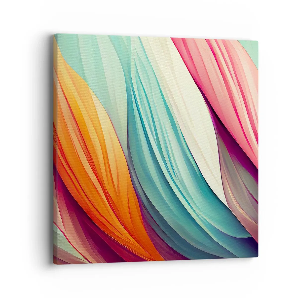 Schilderen op canvas - Regenboog geweven - 40x40 cm