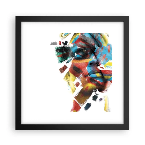 Poster in een zwarte lijst - Een kleurrijke persoonlijkheid - 30x30 cm
