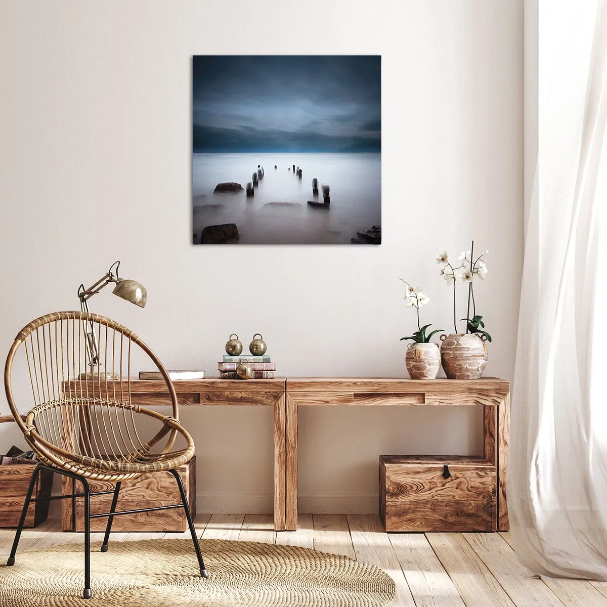 Schilderen op canvas - Peinzend meer - 30x30 cm