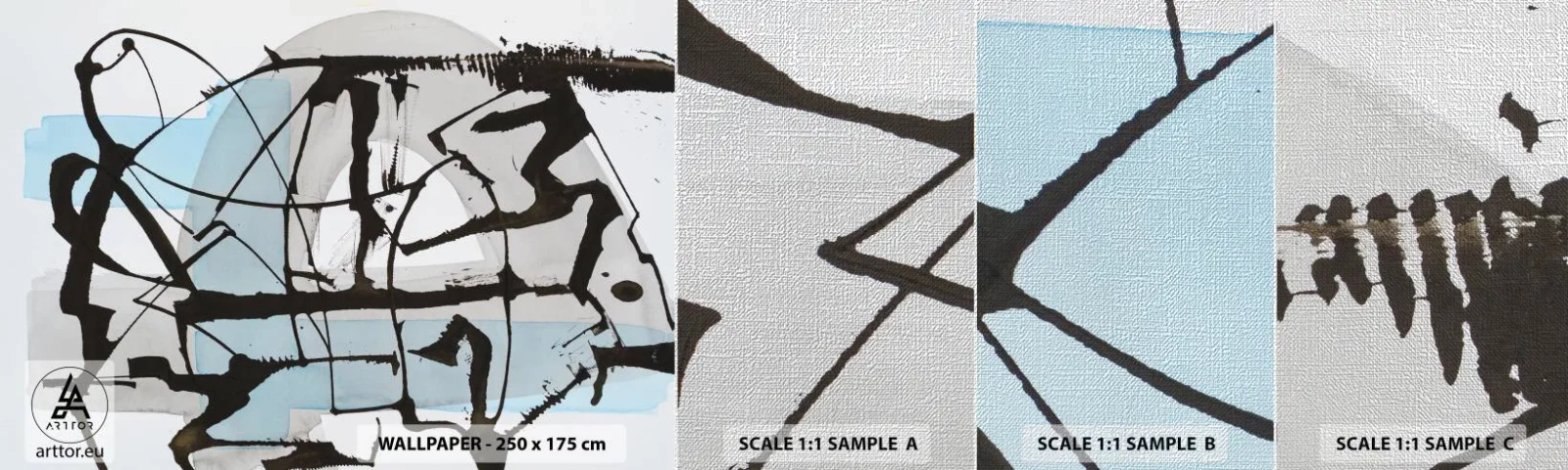 Fotobehang Monster Premium Canvas - Toch blauw - Abstractie, Deel, Chaos - 100x30 cm