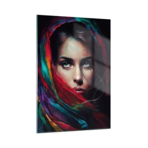 Schilderen op glas - Mysterie met groene ogen - 50x70 cm