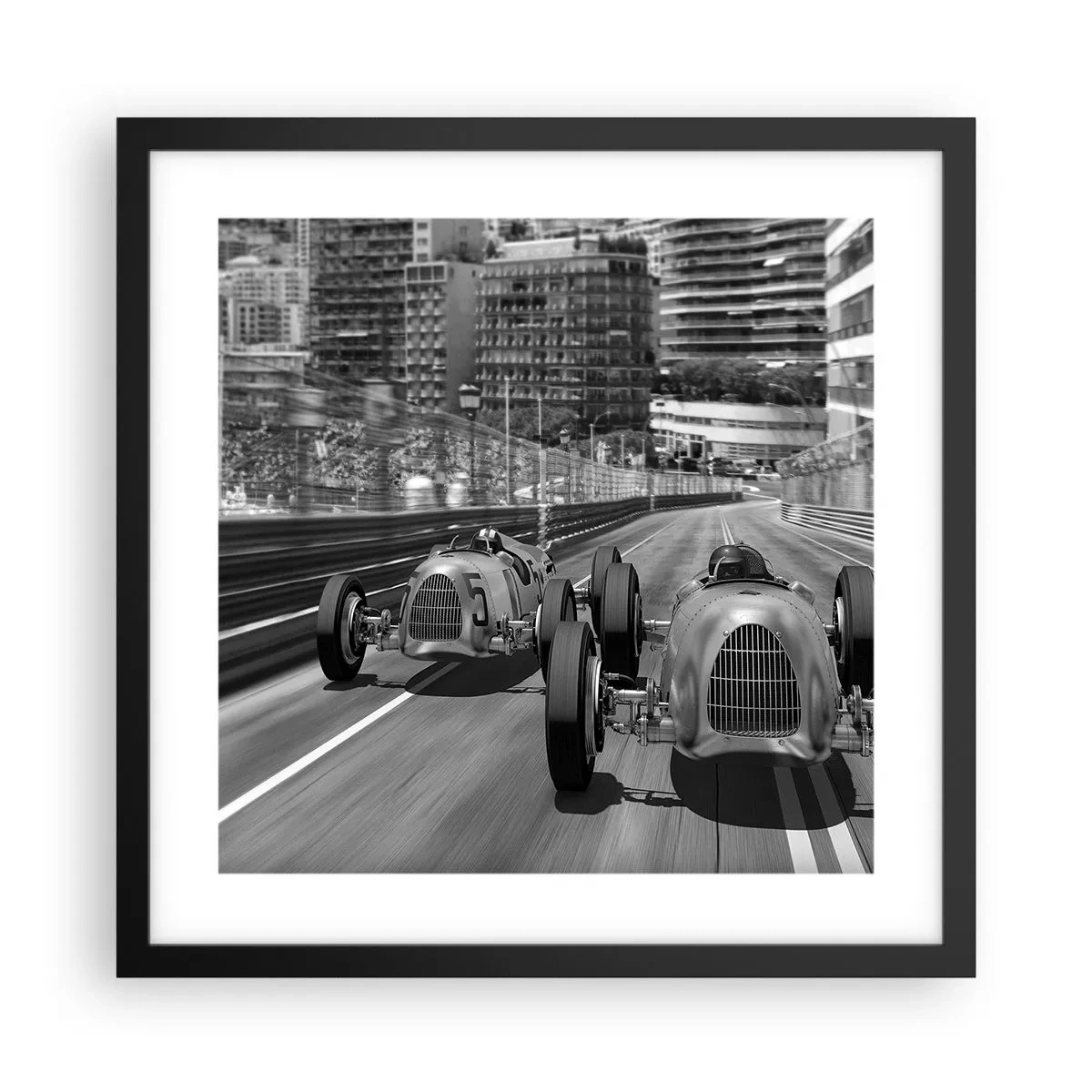 Poster in een zwarte lijst - Lang geleden in Monte Carlo - 40x40 cm