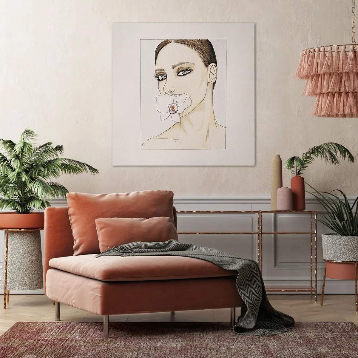 Schilderen op canvas - Een symbool van elegantie en schoonheid - 60x60 cm