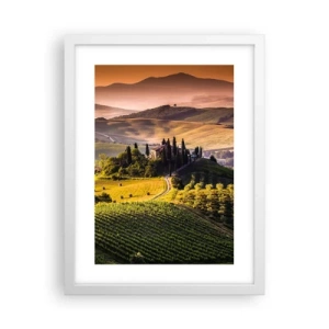 Poster in een witte lijst - Arcadia - het Toscaanse landschap - 30x40 cm