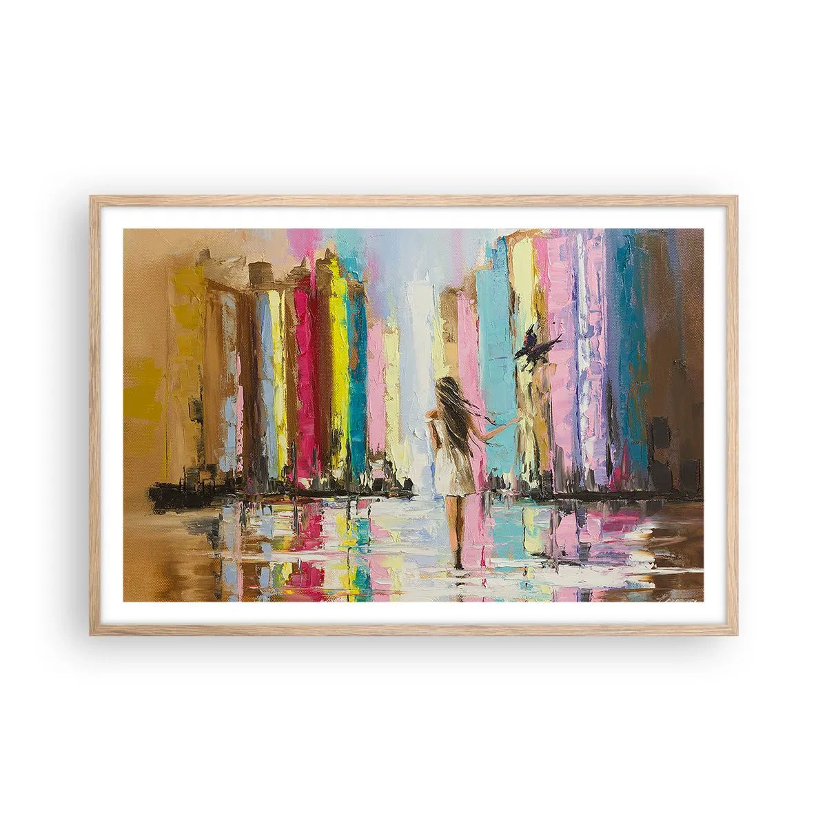 Een poster in een licht eiken lijst - Volg mij - 91x61 cm