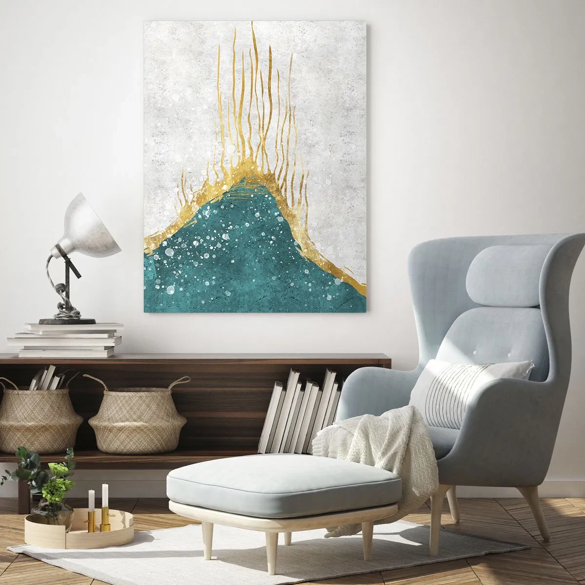 Schilderen op glas - Gouden vloed - 50x70 cm