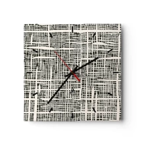 Wandklok - Klok - Geweven compositie - 30x30 cm