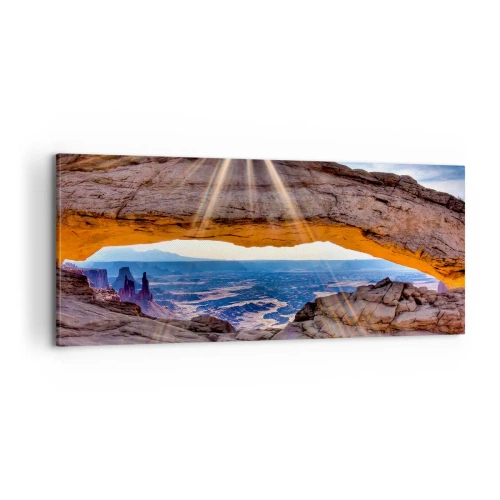 Schilderen op canvas - Door de rotspoort - 100x40 cm