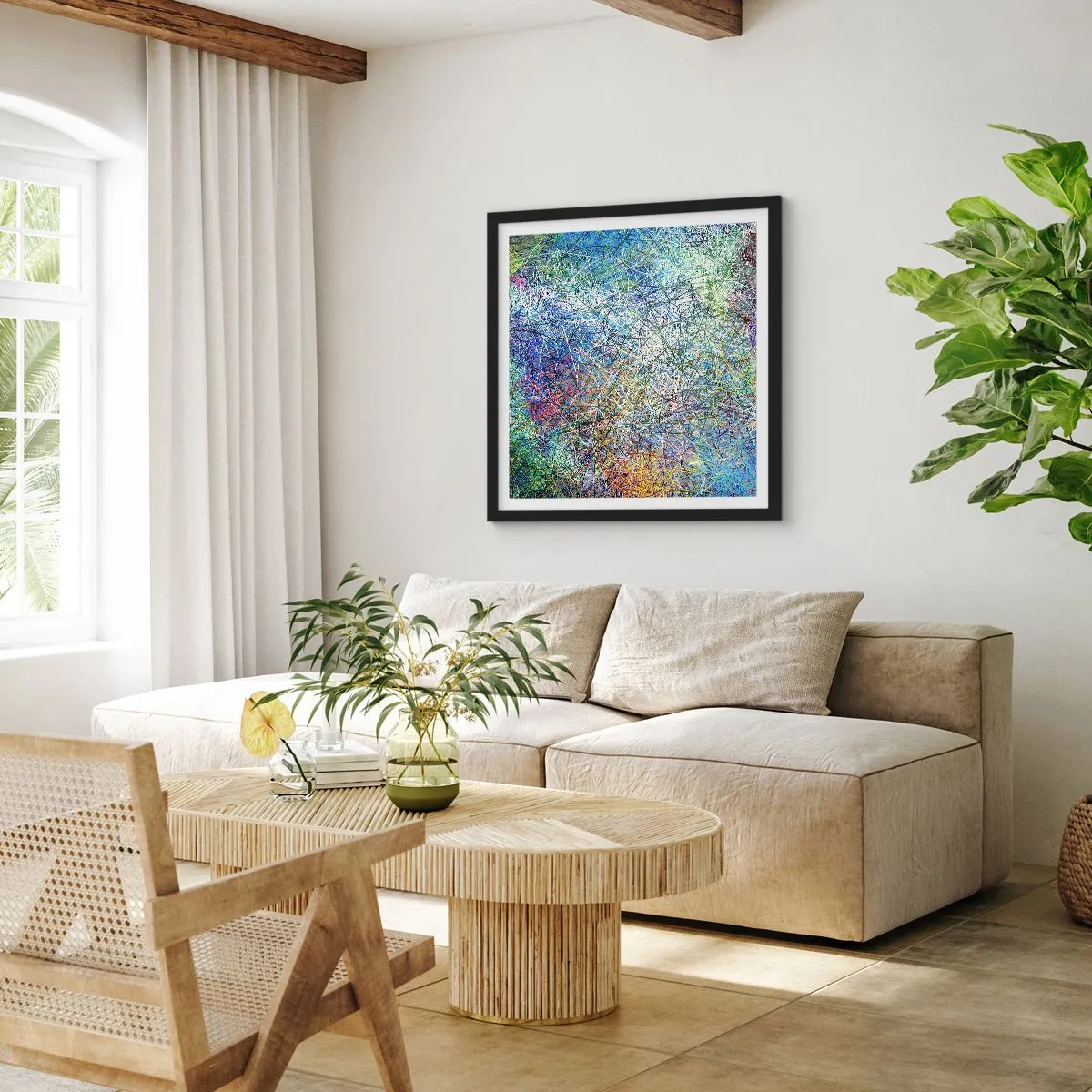 Poster in een zwarte lijst - Het is niet zo eenvoudig - 60x60 cm