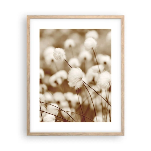 Een poster in een licht eiken lijst - Pluizig korenveld - 40x50 cm
