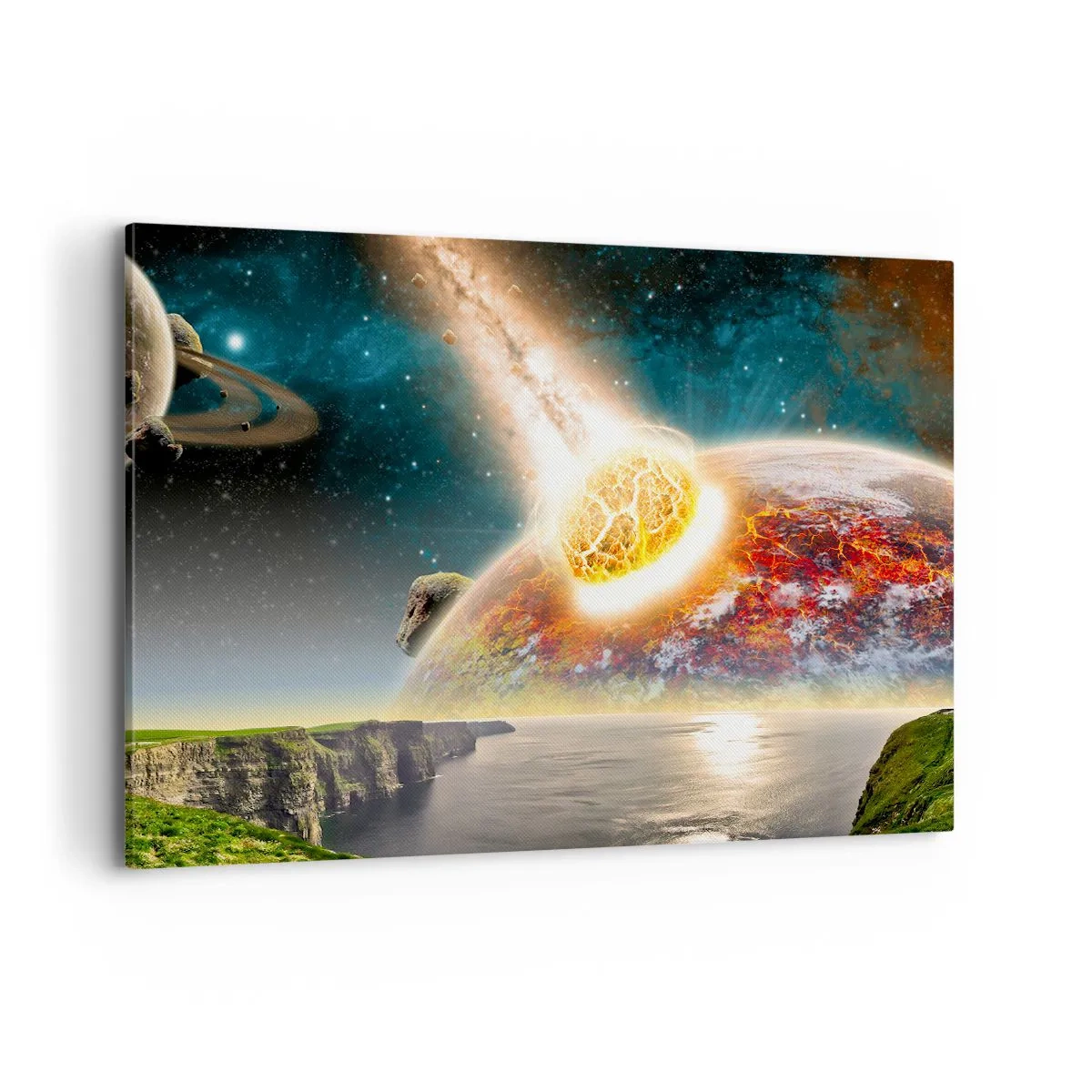 Schilderen op canvas - Kosmisch drama - 100x70 cm