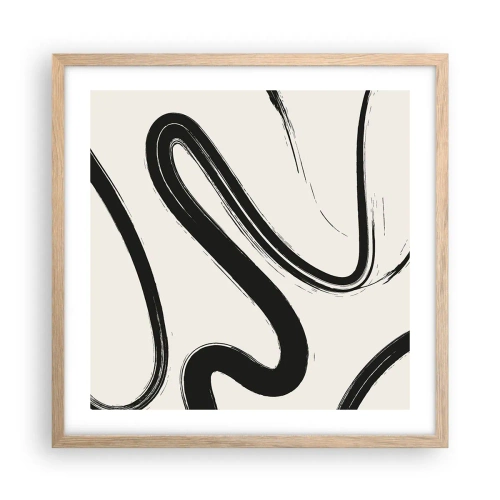 Een poster in een licht eiken lijst - Zwart-wit eigenzinnigheid - 50x50 cm