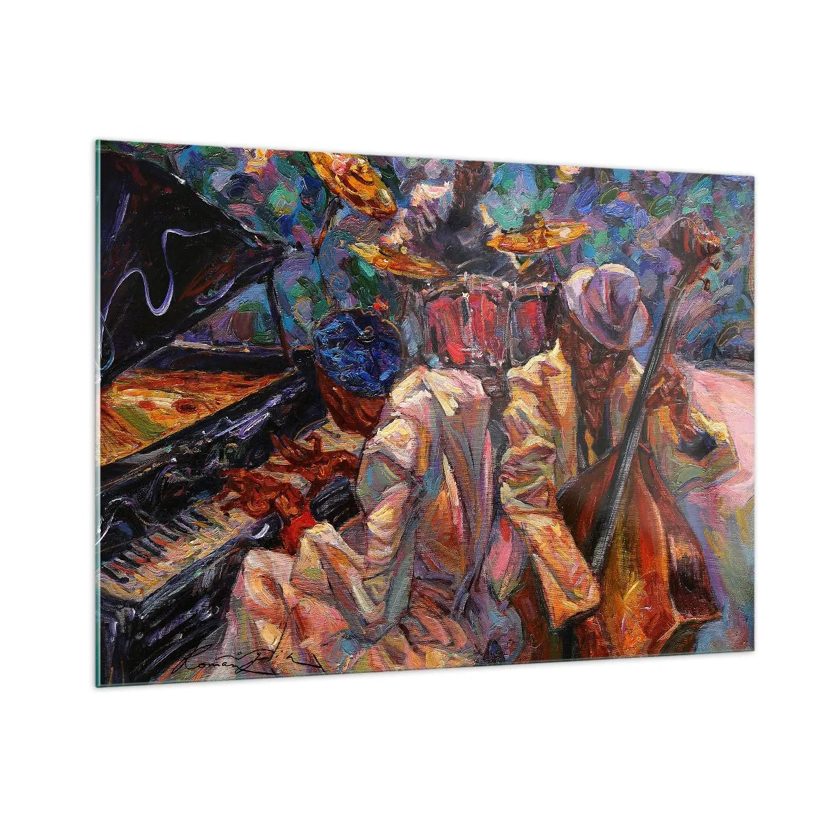 Schilderen op glas - In hetzelfde ritme - 100x70 cm