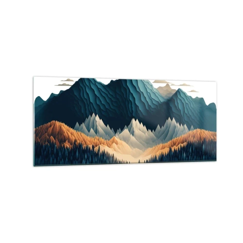 Schilderen op glas - Perfect berglandschap - 120x50 cm