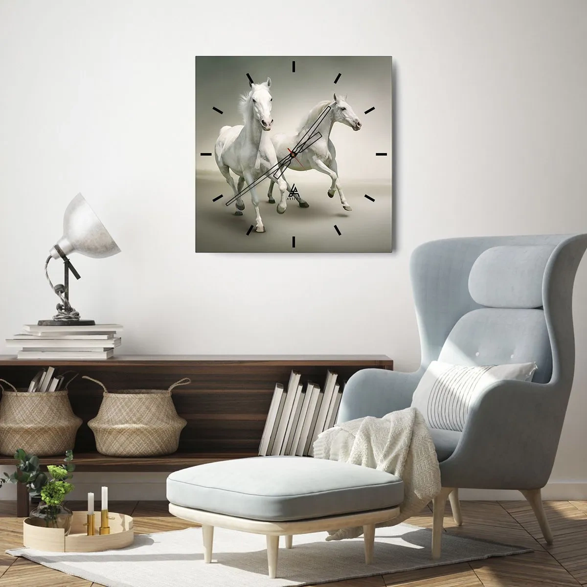 Wandklok - Klok - White power! - 30x30 cm