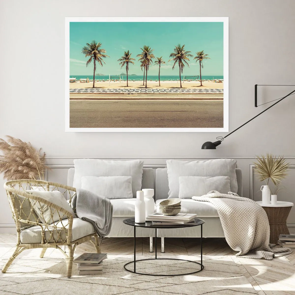 Poster - Op wacht op het strand - 100x70 cm