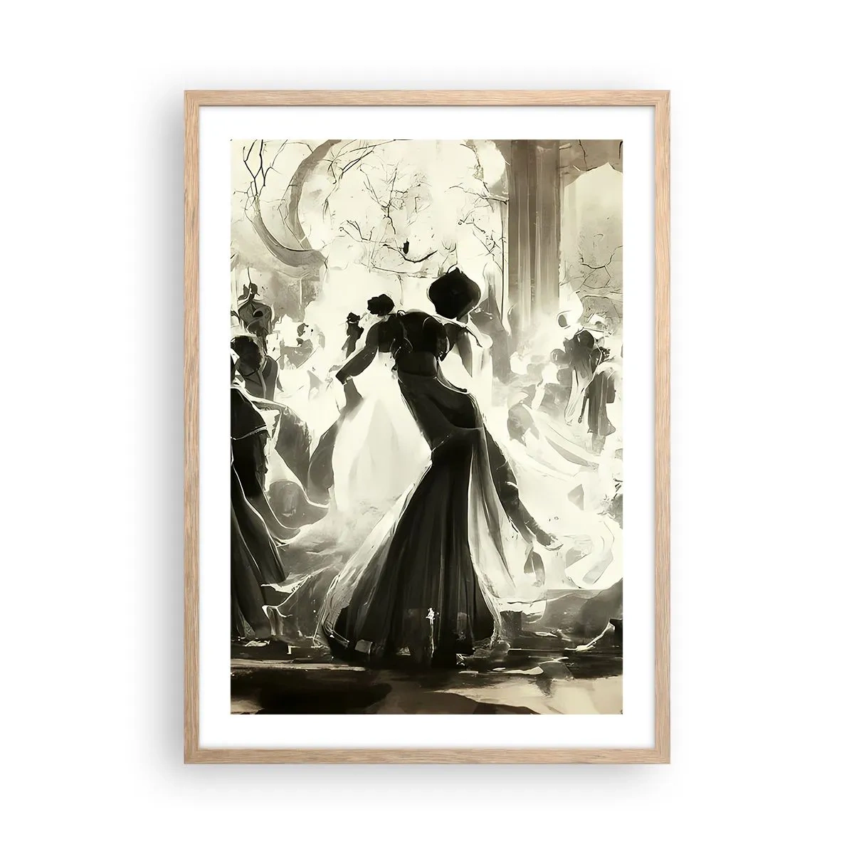 Een poster in een licht eiken lijst - De grote maskerade - 50x70 cm