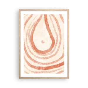 Een poster in een licht eiken lijst - Koraalcirkels – compositie - 50x70 cm