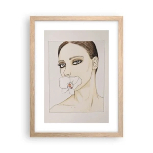 Een poster in een licht eiken lijst - Een symbool van elegantie en schoonheid - 30x40 cm