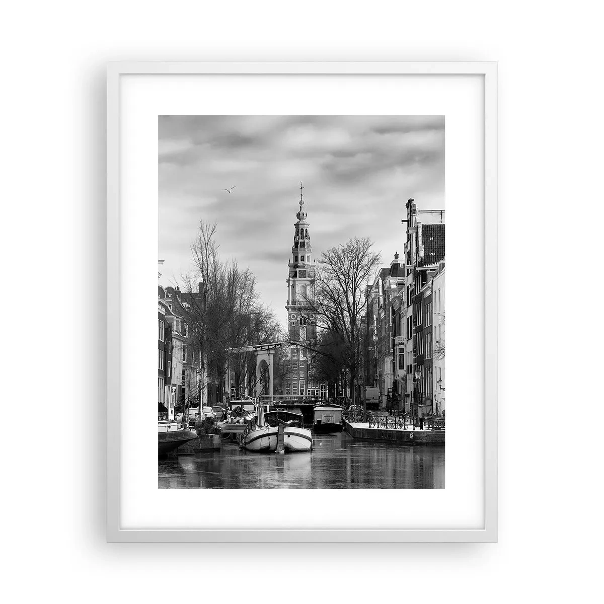 Poster in een witte lijst - Amsterdamse sferen - 40x50 cm