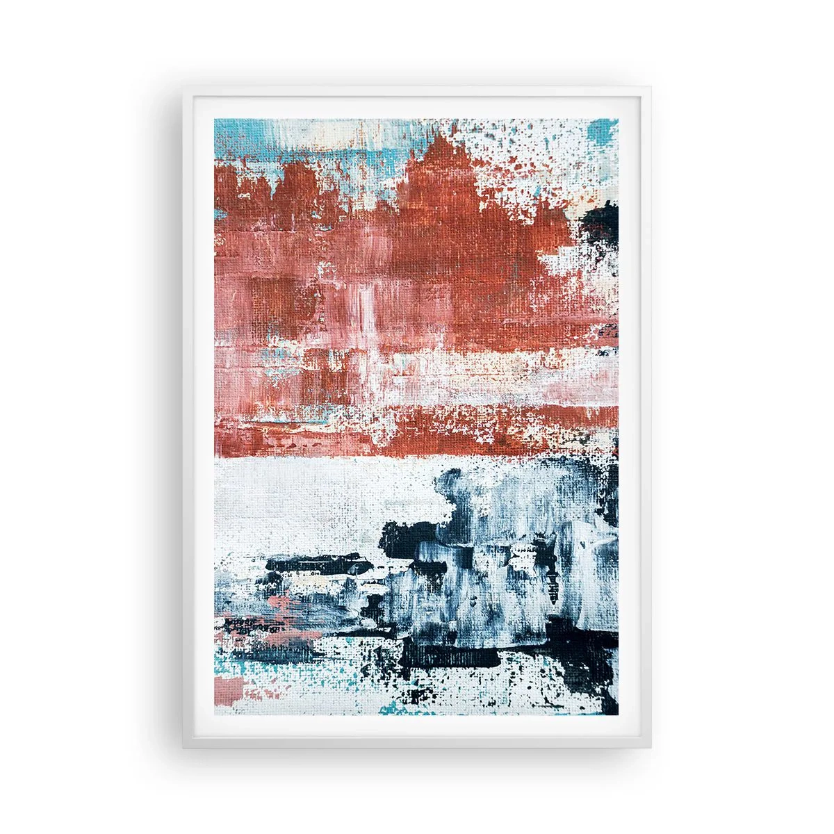 Poster in een witte lijst - Fifty Fifty abstract - 70x100 cm