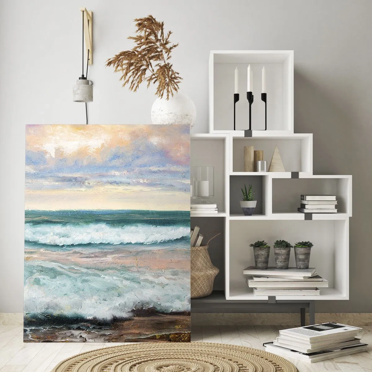 Schilderen op glas - Hier maak je je ziel glad - 50x70 cm