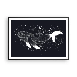 Poster in een zwarte lijst - In de oceaan van het universum - 100x70 cm