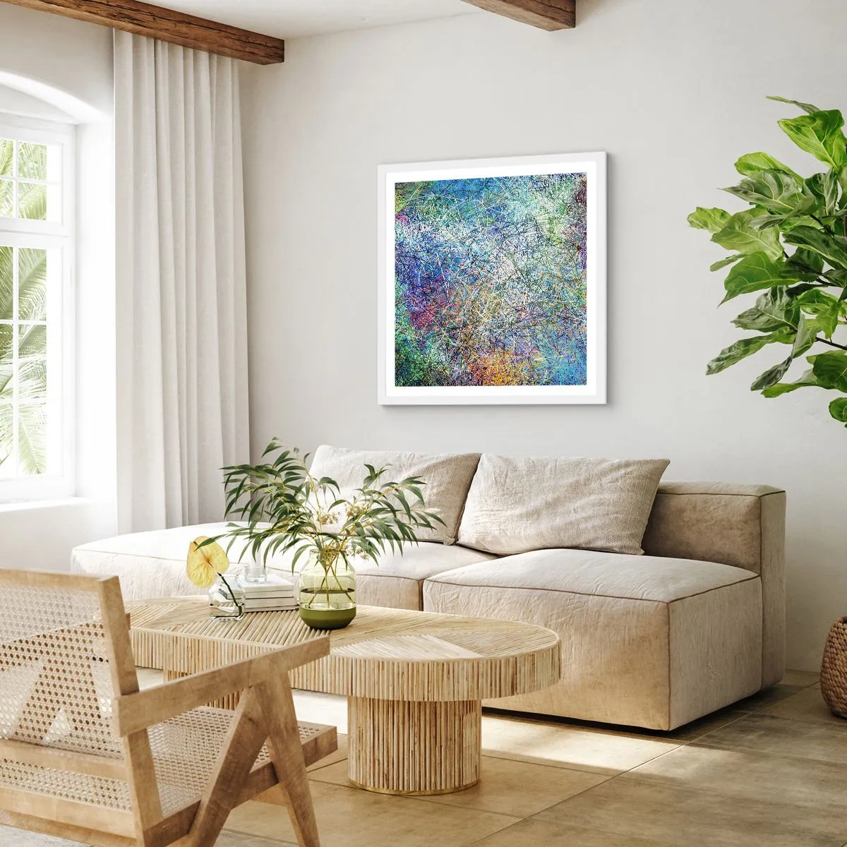 Poster in een witte lijst - Het is niet zo eenvoudig - 60x60 cm