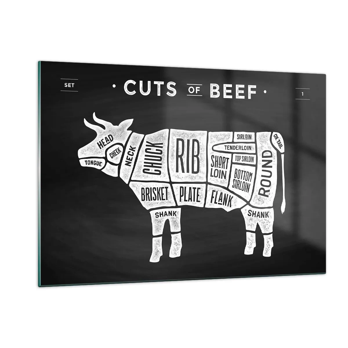 Schilderen op glas - Slagers ABC - 120x80 cm