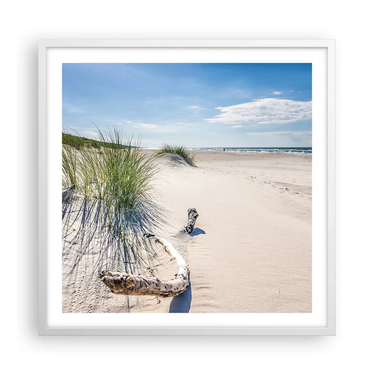 Poster in een witte lijst - De mooiste zandstrand? Oostzee-strand - 60x60 cm