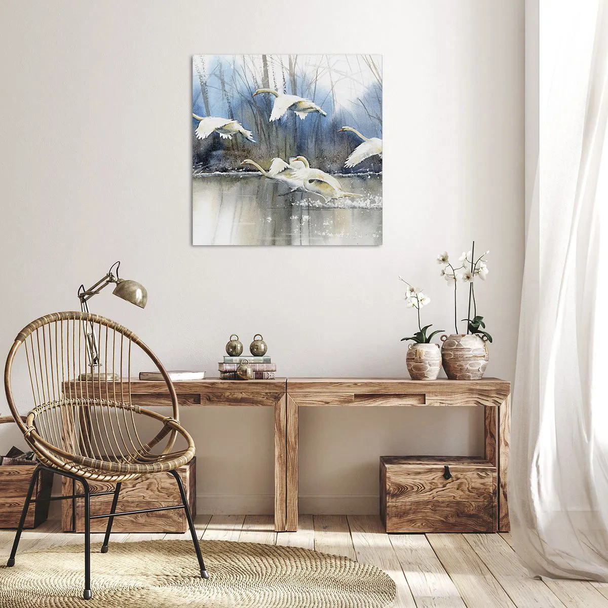 Schilderen op canvas - Zoals in het sprookje over wilde zwanen - 50x50 cm