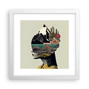 Poster in een witte lijst - Vrouw – altijd een mysterie - 30x30 cm