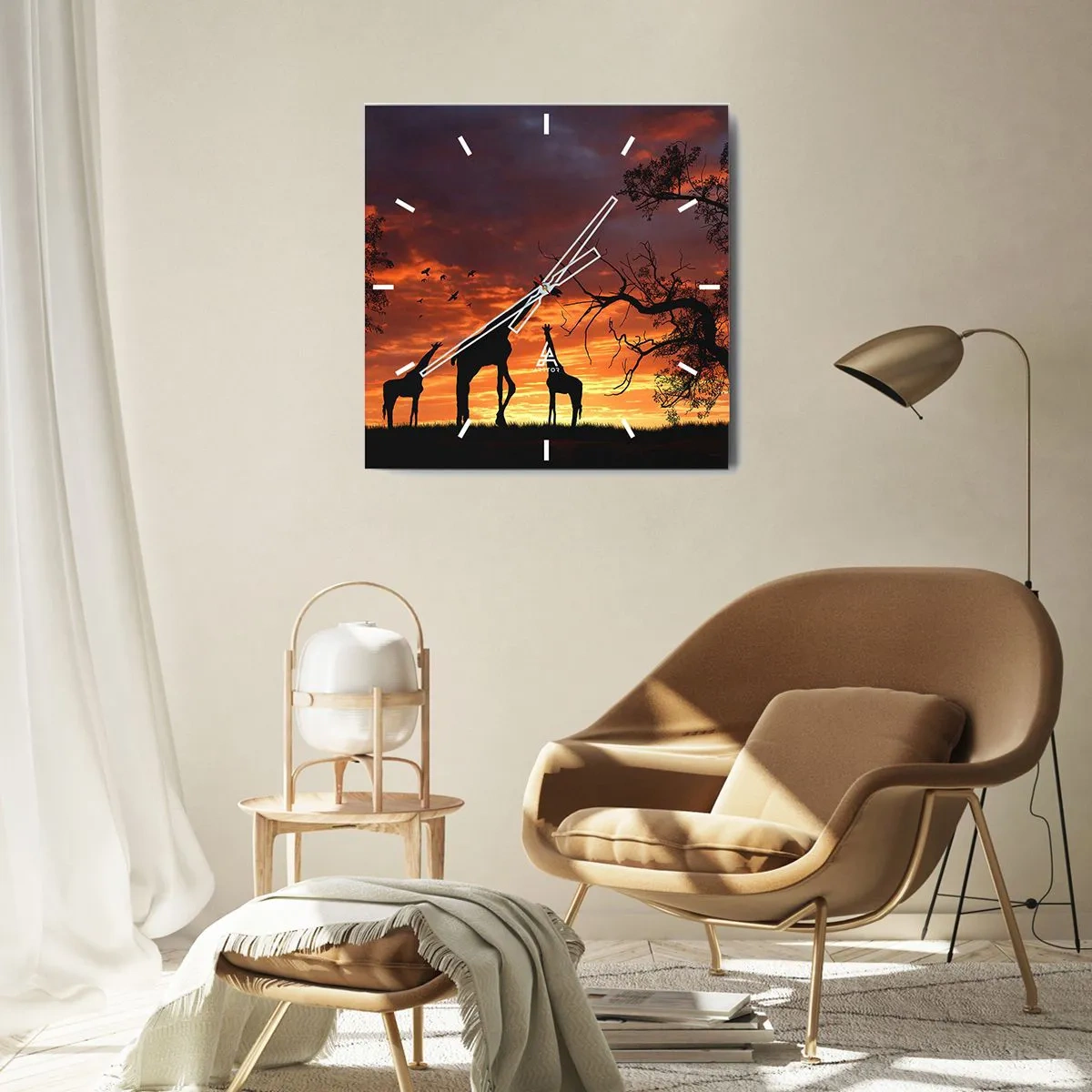 Wandklok - Klok - Een klein diner met je geliefden - 40x40 cm